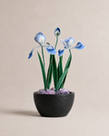 Blue Iris Embroidery Potted Plant
