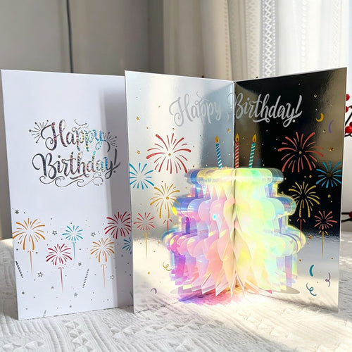 "Glow-up Gala" Reflector Pop-Up Birthday Card